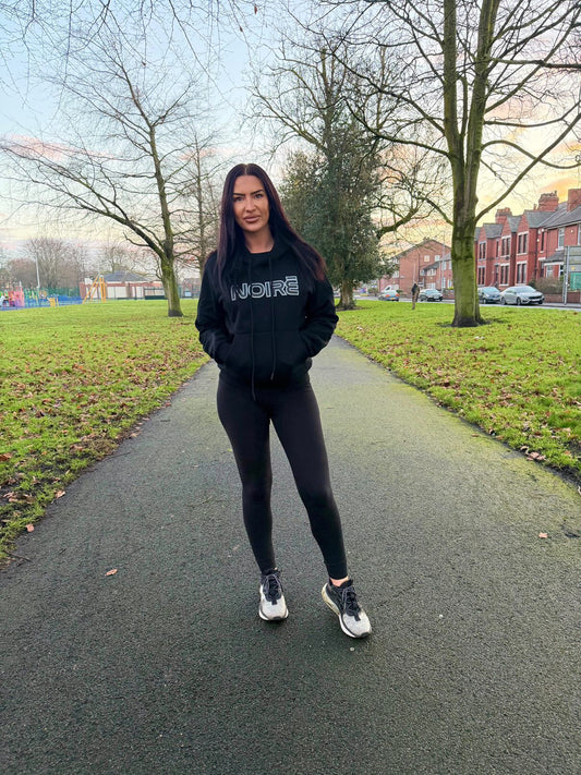 Black outline hoodie