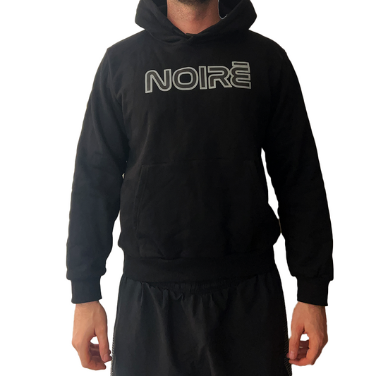 Men's Black Hoodie - Grey outline